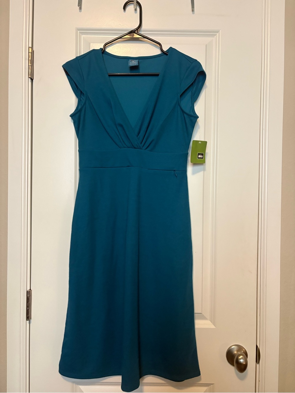 REI Teal V-Neck Cap Sleeve Dress - Women